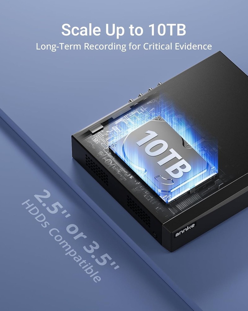 Advanced 8CH Hybrid 5-in-1 DVR with AI Detection & Remote Access Capability