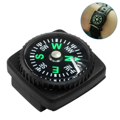 15Pcs Slip-On Watch Band Compass, Mini Watch Strap Compass Tiny Button Compass