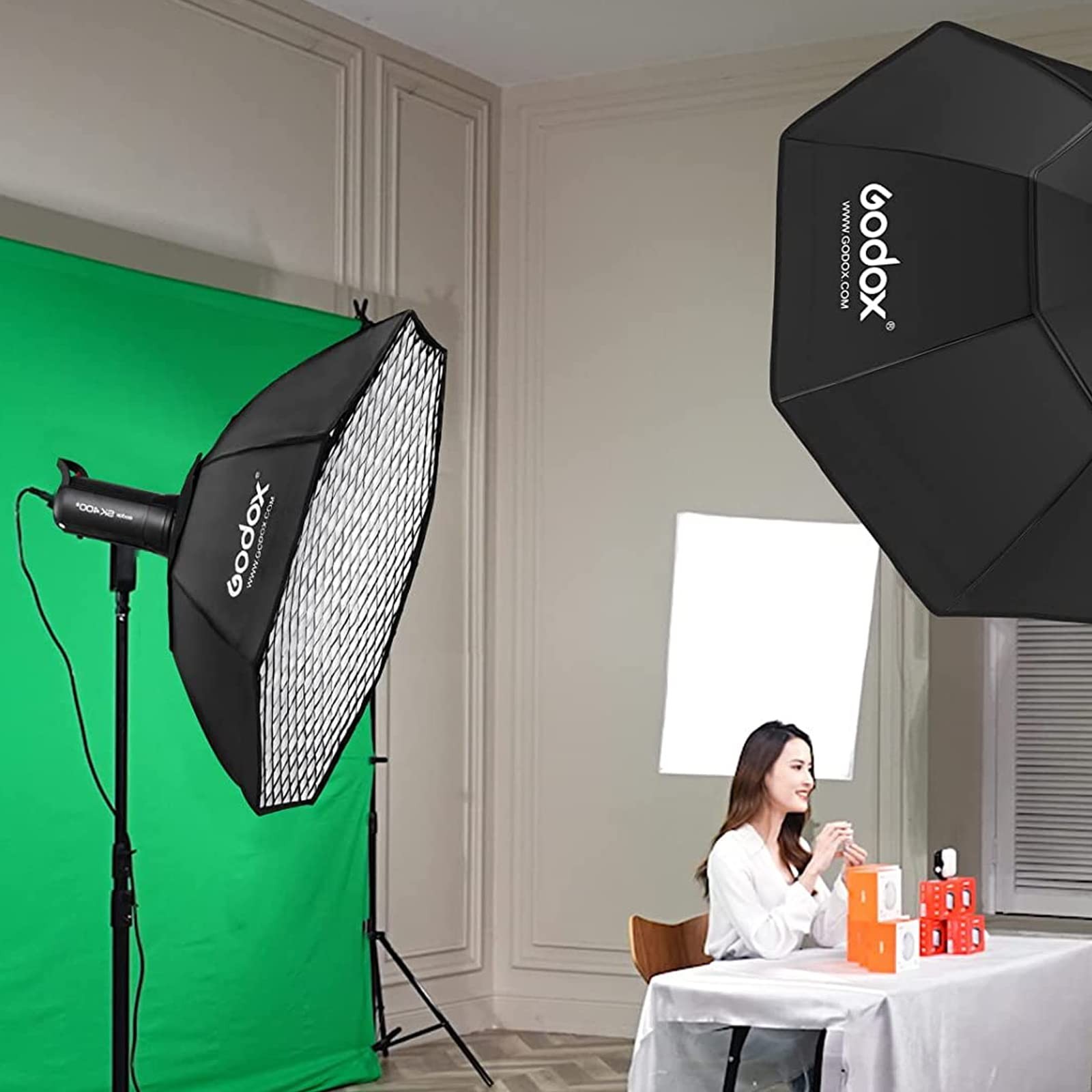 Godox Octagon Softbox 37" 95cm Bowens Mount and Honeycomb Softbox for Monolight