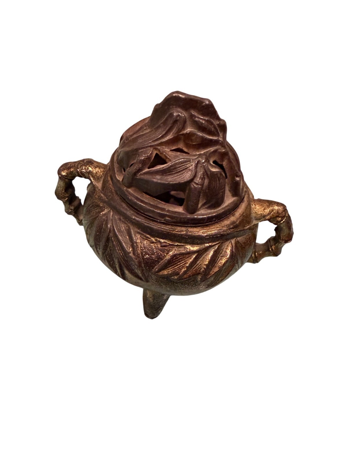 Vantine's Antique Incense Burner Bronze Signed 1004 Collectible Asian Design