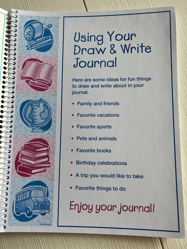 Lakeshore Journal Draw Write Student Math Stem Notebook Primary K - 1st Grade