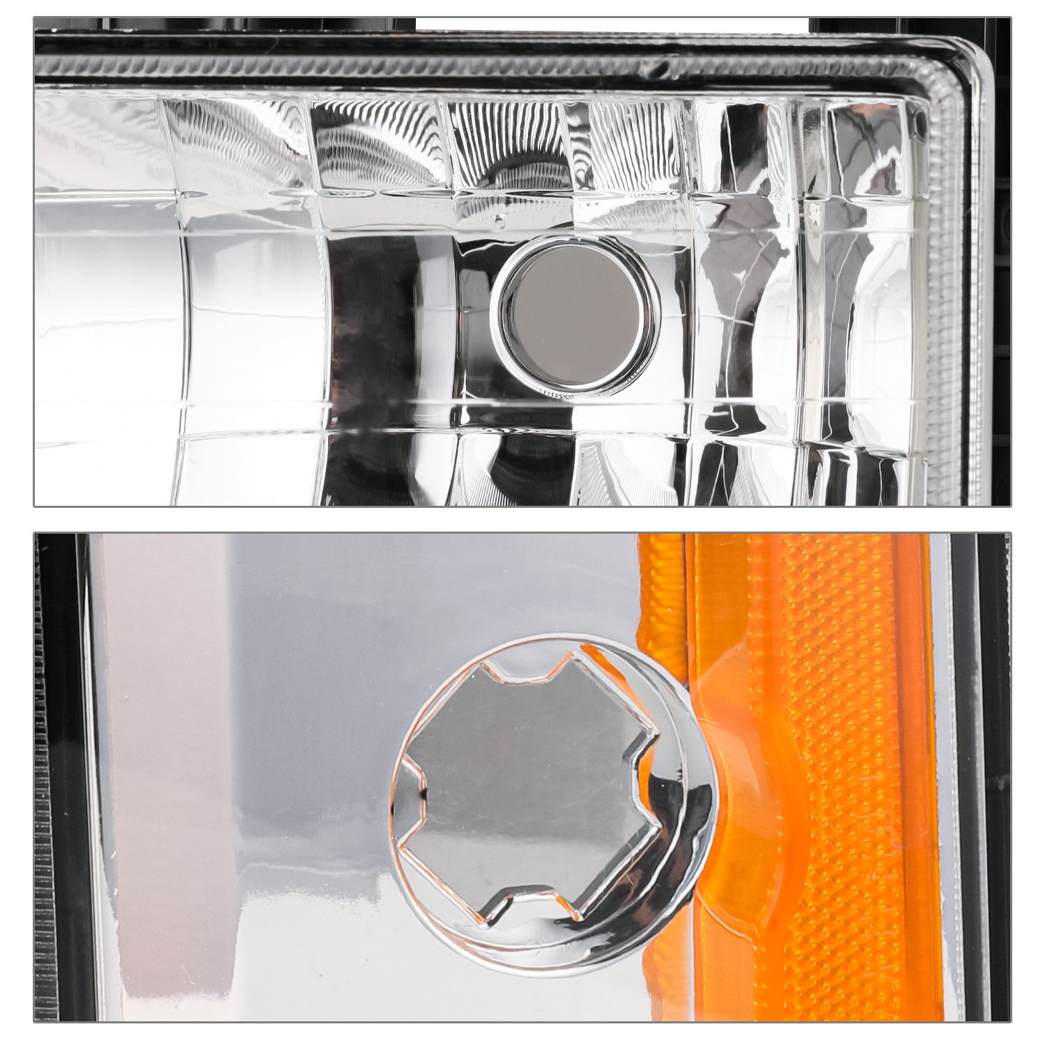 8PC[HEADLIGHT+BUMPER CORNER LAMP]Chrome Housing for 1994-2000 GMC C/K C10 Pickup