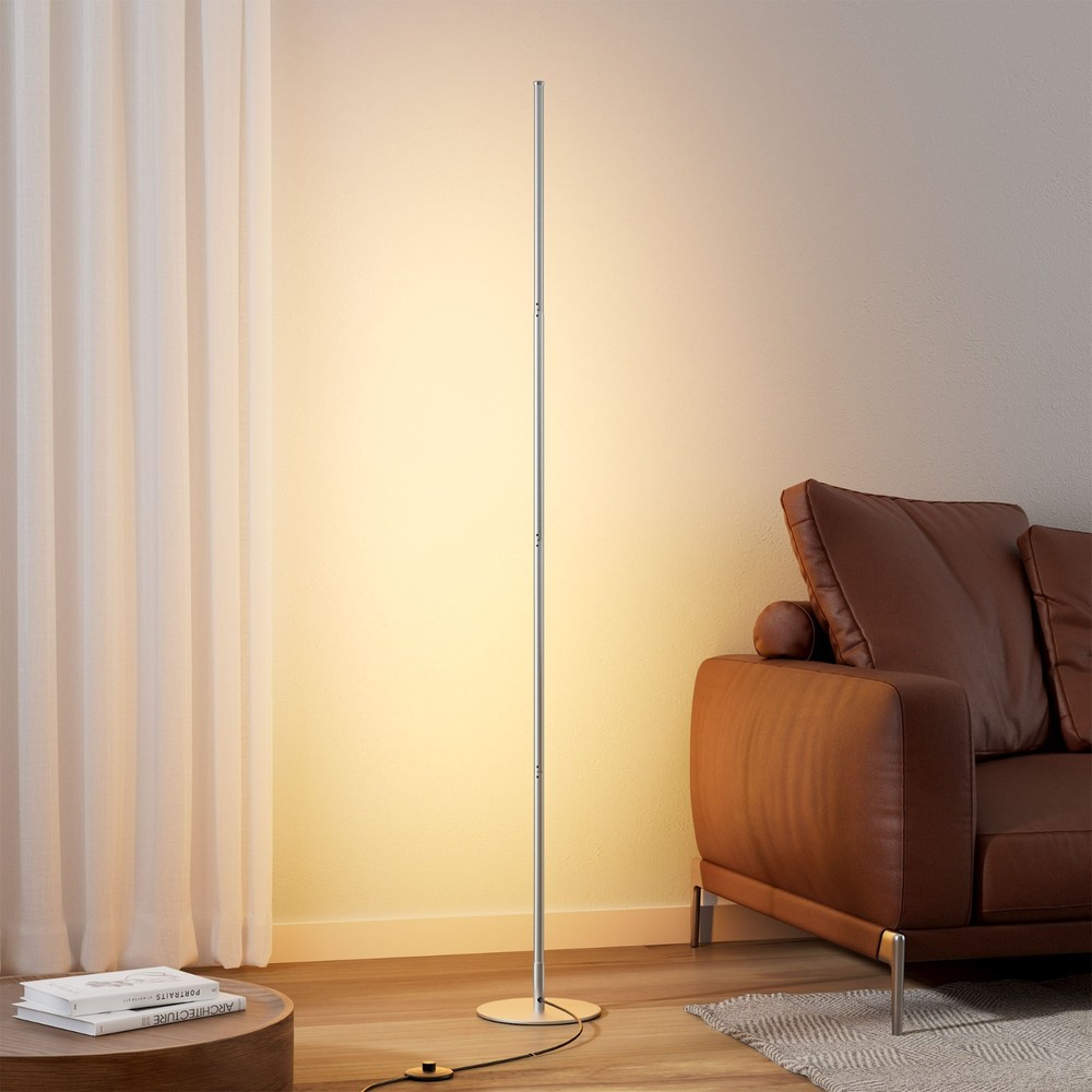 EDISHINE LED Corner Floor Lamp, Dimmable Light, Adjustable Height 3000K 57.5"
