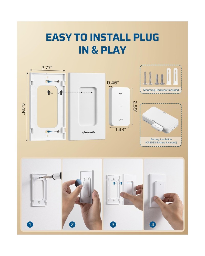 DEWENWILS Remote Control Light Socket, Remote Control Light Bulbs, Wireless L...