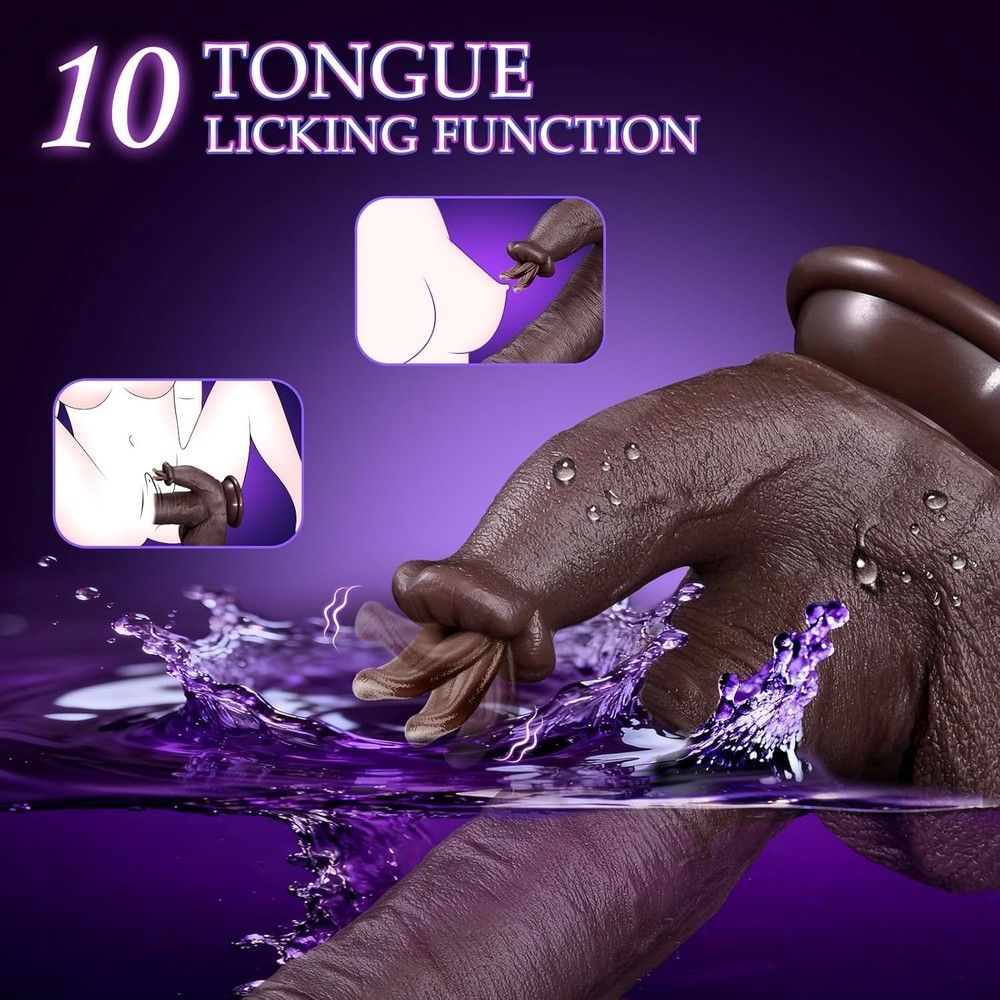 Thrusting Dildo Vibrator 4-in-1 Remote Control Heating 10 Modes Silicone