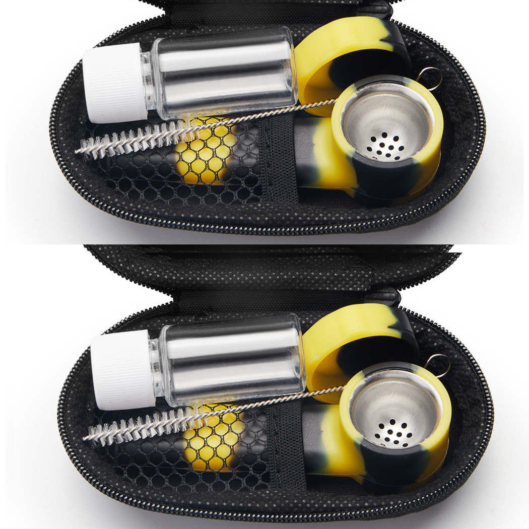 ( Pack of 2 ) 3.5" Silicone Tobacco Smoking Pipe with Lid Storage Box Hand Pipes