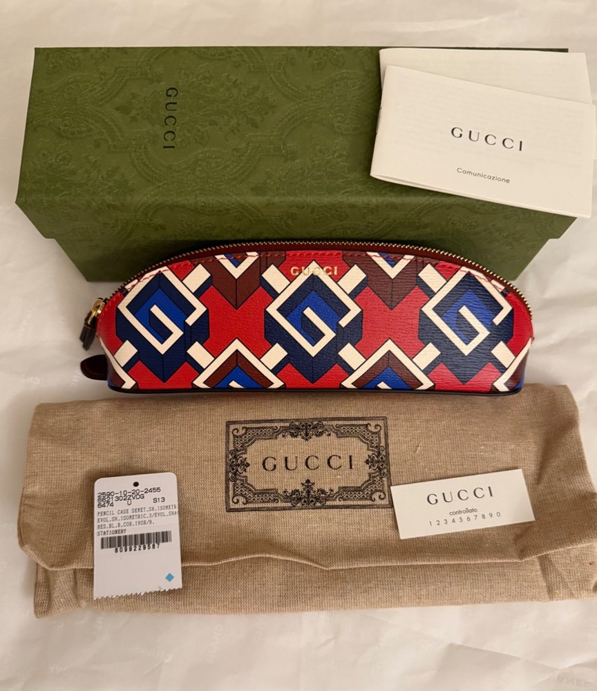 Gucci Pencil Case Pouch with Geometric “G” Gucci Logo 💝