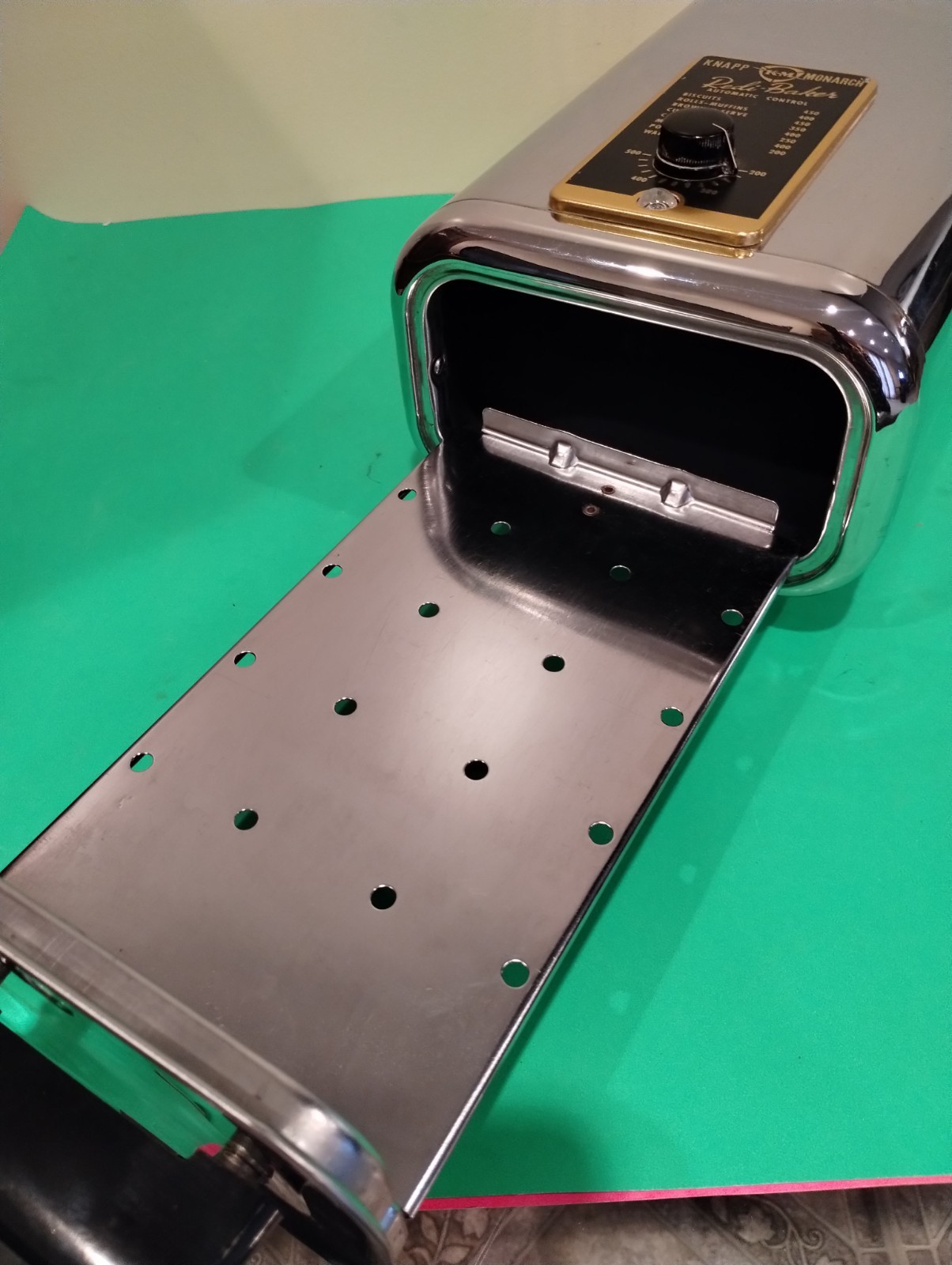 Vntg '50s Knapp Monarch Redi Baker Chrome Counter Top Oven. WORKS, LN, w/ Box