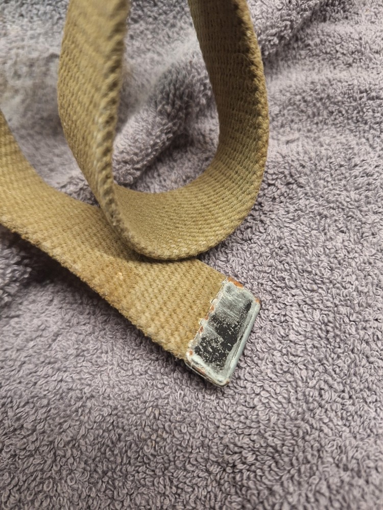 Vintage US Army WWII Belt Size 36 1944 1.25" Wide Brown Web JQMD