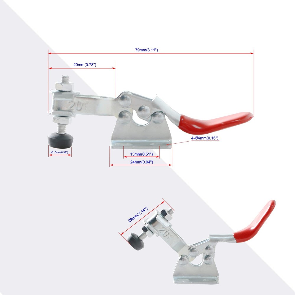 4 PCS Type 201 Horizontal Quick Clamp 60 lbs Clamping Force Quick Clamp Tool