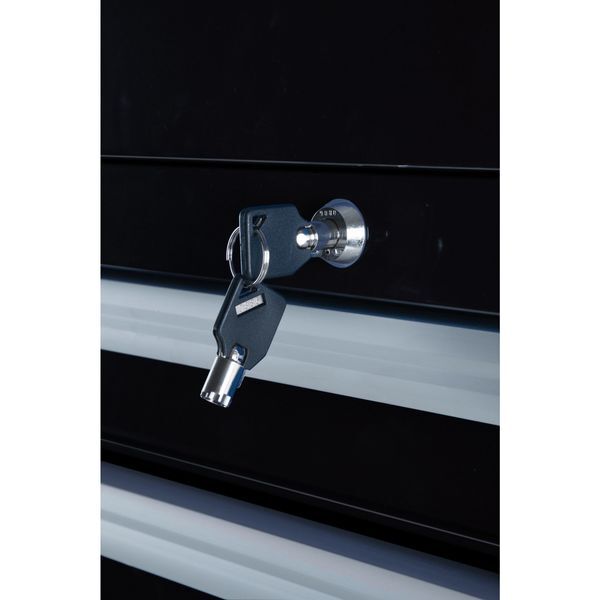 Westward 32H865 Westward Side Cabinet, 7-Drawers, Powder Coated Black, 15.5" W