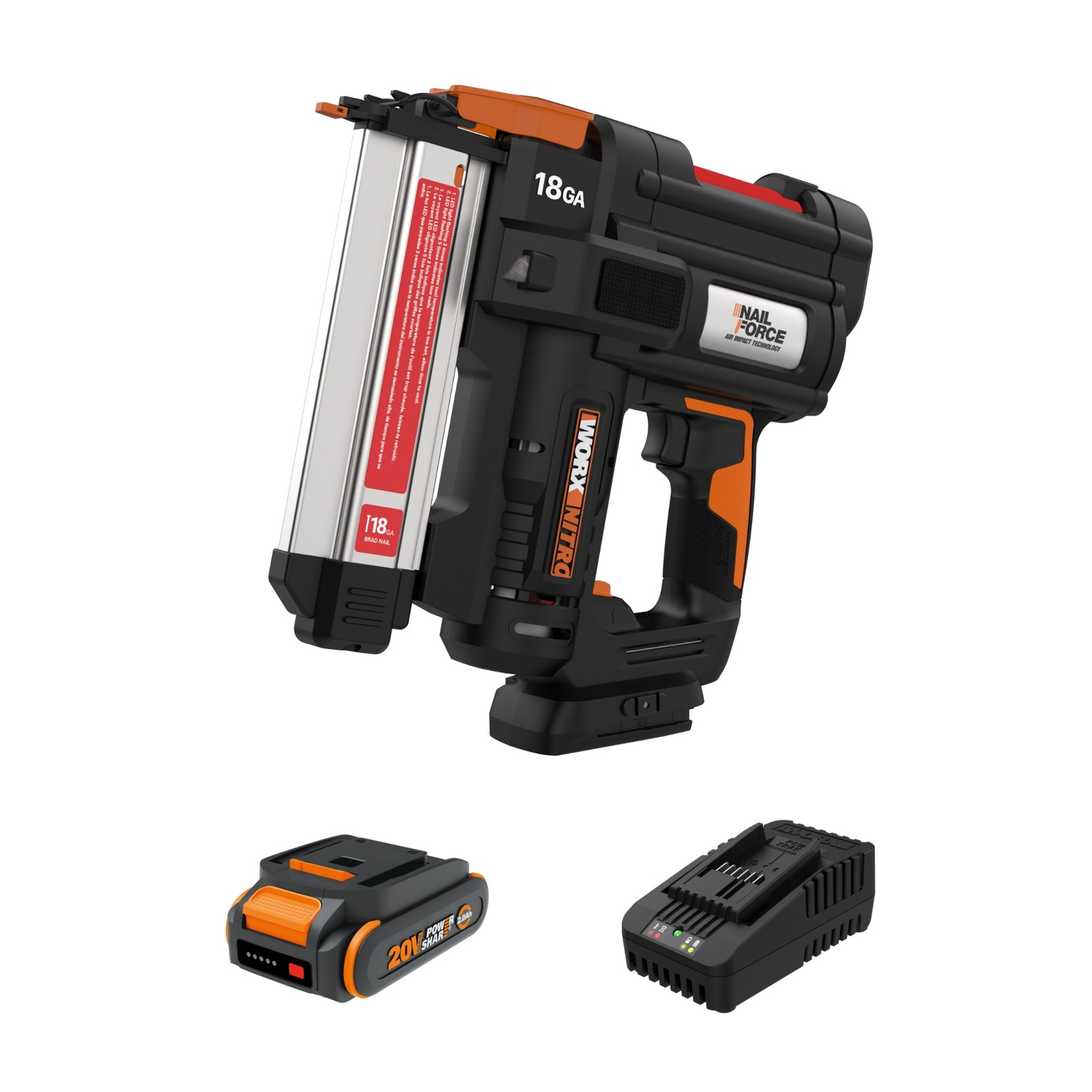 Worx 20V Cordless 18GA Brad Nail Gun-OB (WX842L-AN)