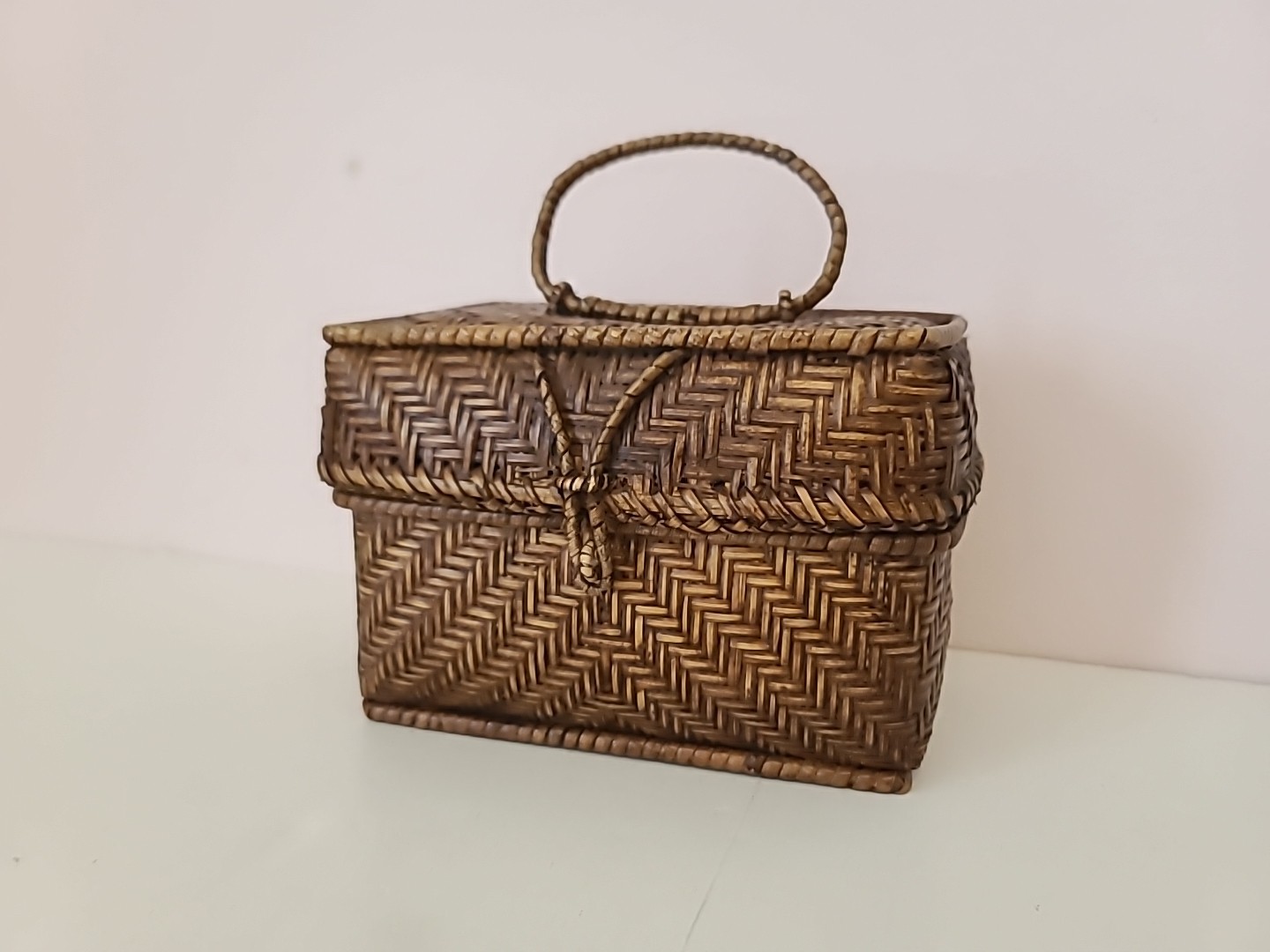 Vintage MCM 70s Wicker Purse Basket