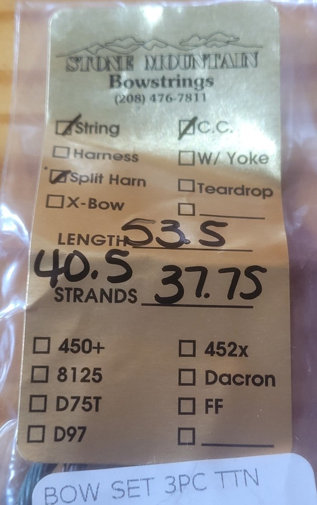 Bow String Stone Mountain 53.5 Split Harness, 452X, NEW