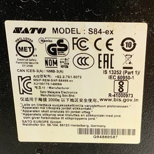 SATO S84-ex Print Engine Direct Thermal Label Barcode Printer 161B