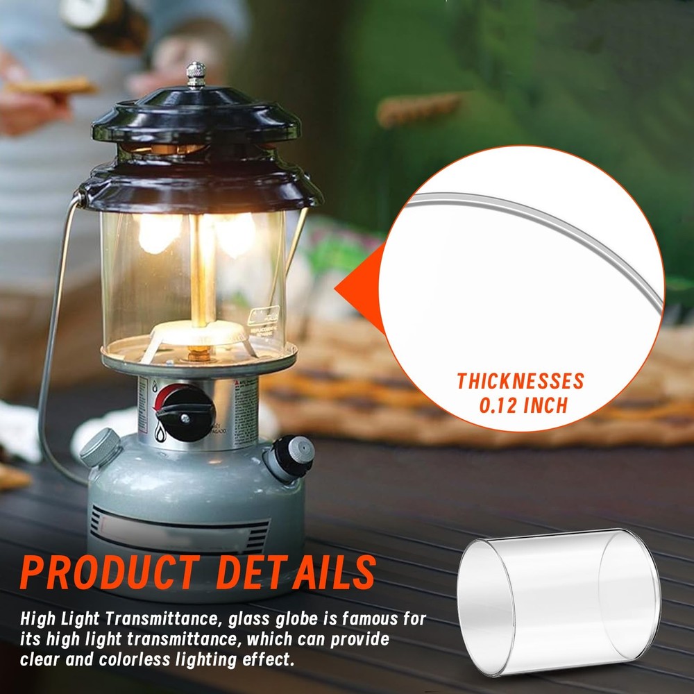 Glass Globe for Fueled Lanterns Replacement Coleman Lantern Large, clear