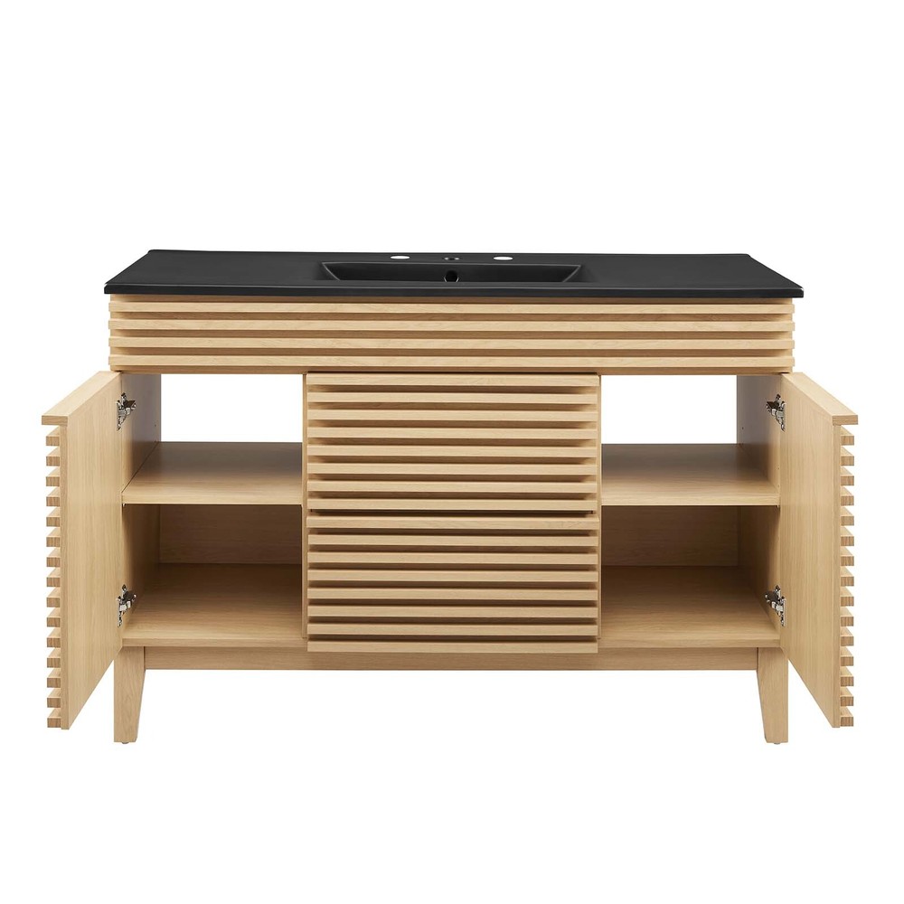 Modway Render 48" Single Bathroom Vanity in Oak Black