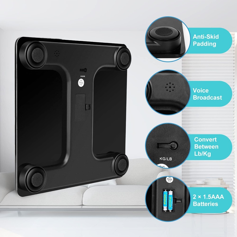 Talking Bathroom Scale 400 lb Capacity Large LCD Elderly & Visually Impaired