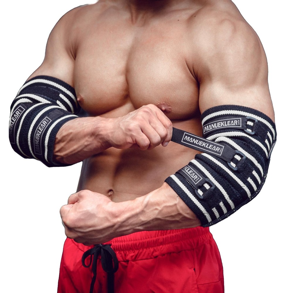 MANUEKLEAR Elbow Sleeves for Weightlifting, Adjustable Elbow Wraps for Weight...