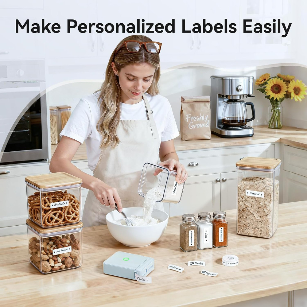 D110 Upgraded Version Mini Label Maker Machine with Tape, Portable Bluetooth The