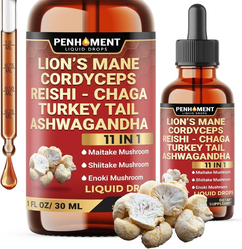 Cognitive Function Boost - 11-in-1 Mushroom Liquid Drops for Daily Use