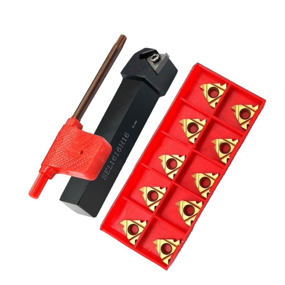 SEL1616H16-Lathe Threading Turning Tool Holder+ 16IR AG60 Carbide Inserts 5/8"