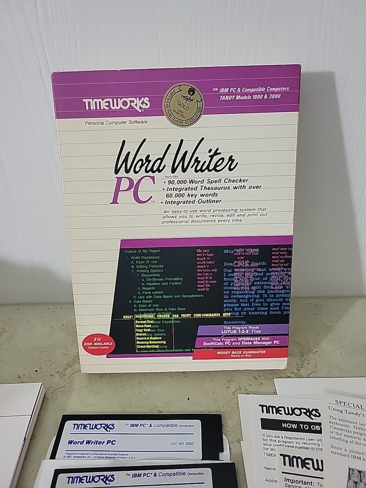 Timeworks WordWriter PC new in box Dos Word Processing Word Writer PC
