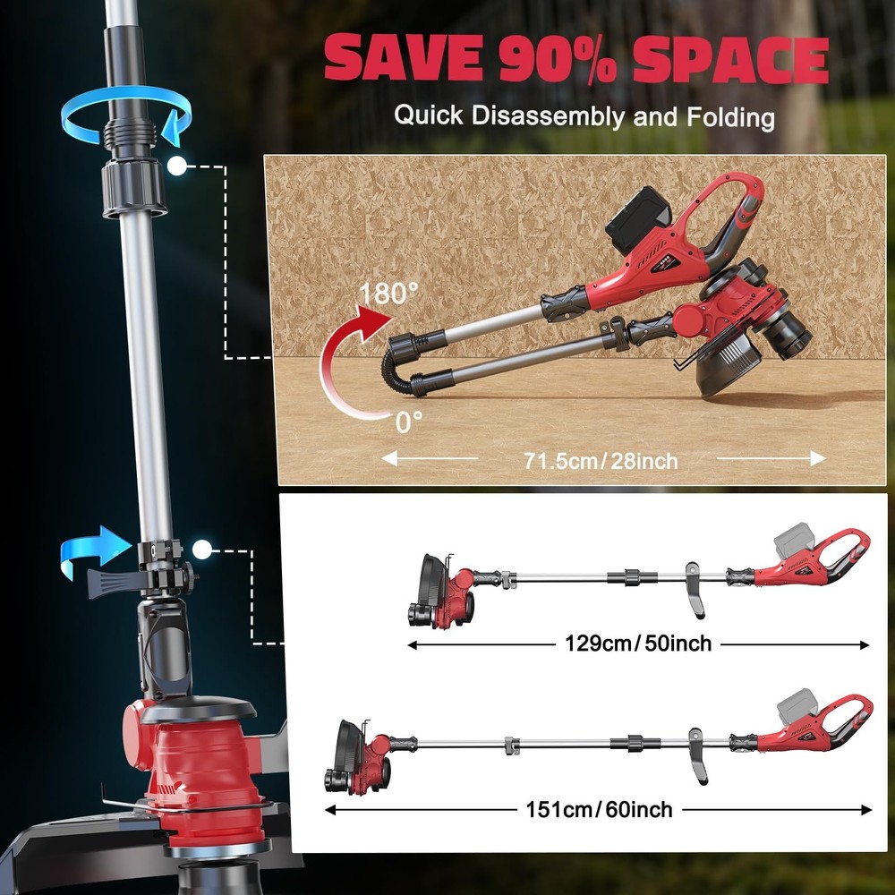 Cordless String Trimmer Compatible with Milwaukee 18V (Tool Only), Weed Eater...