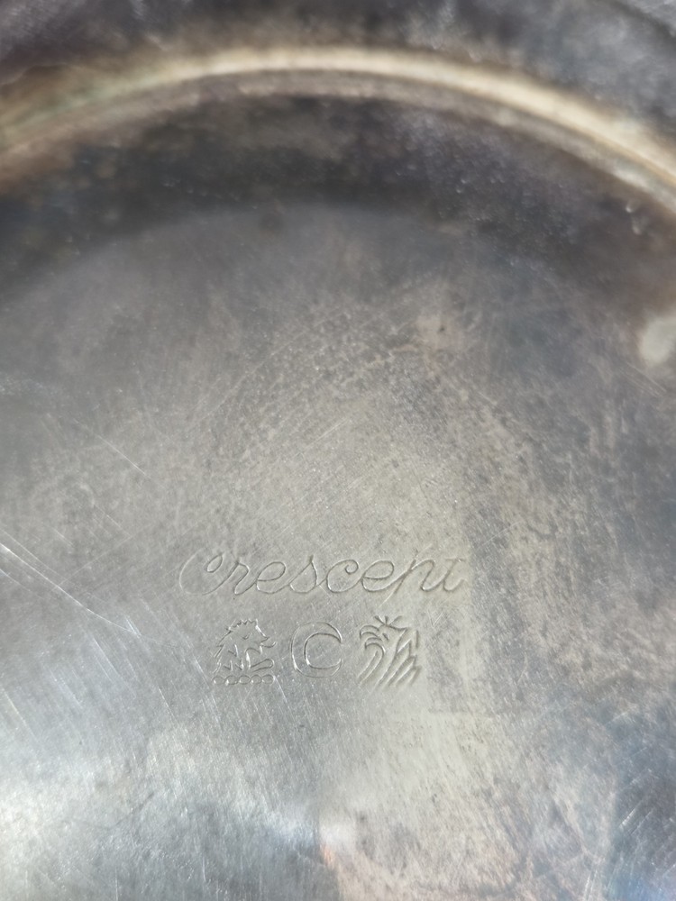 Vintage Crescent Silver Plated Pitcher Natural Tarnished