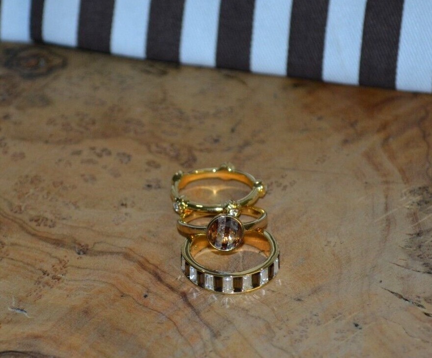 Henri Bendel Centennial Striped Ring Trio - You Pick Size