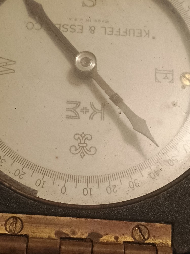 K&E Forestry Compass - Solid Metal - Keuffel & Esser Co Made In USA Clean Shape
