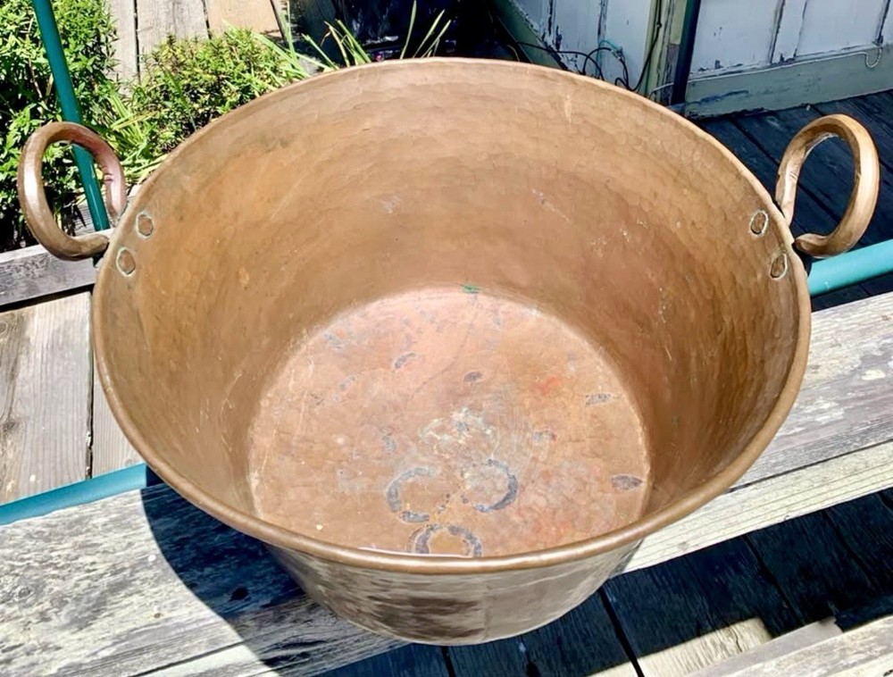 Set Of Antique Copper Pots