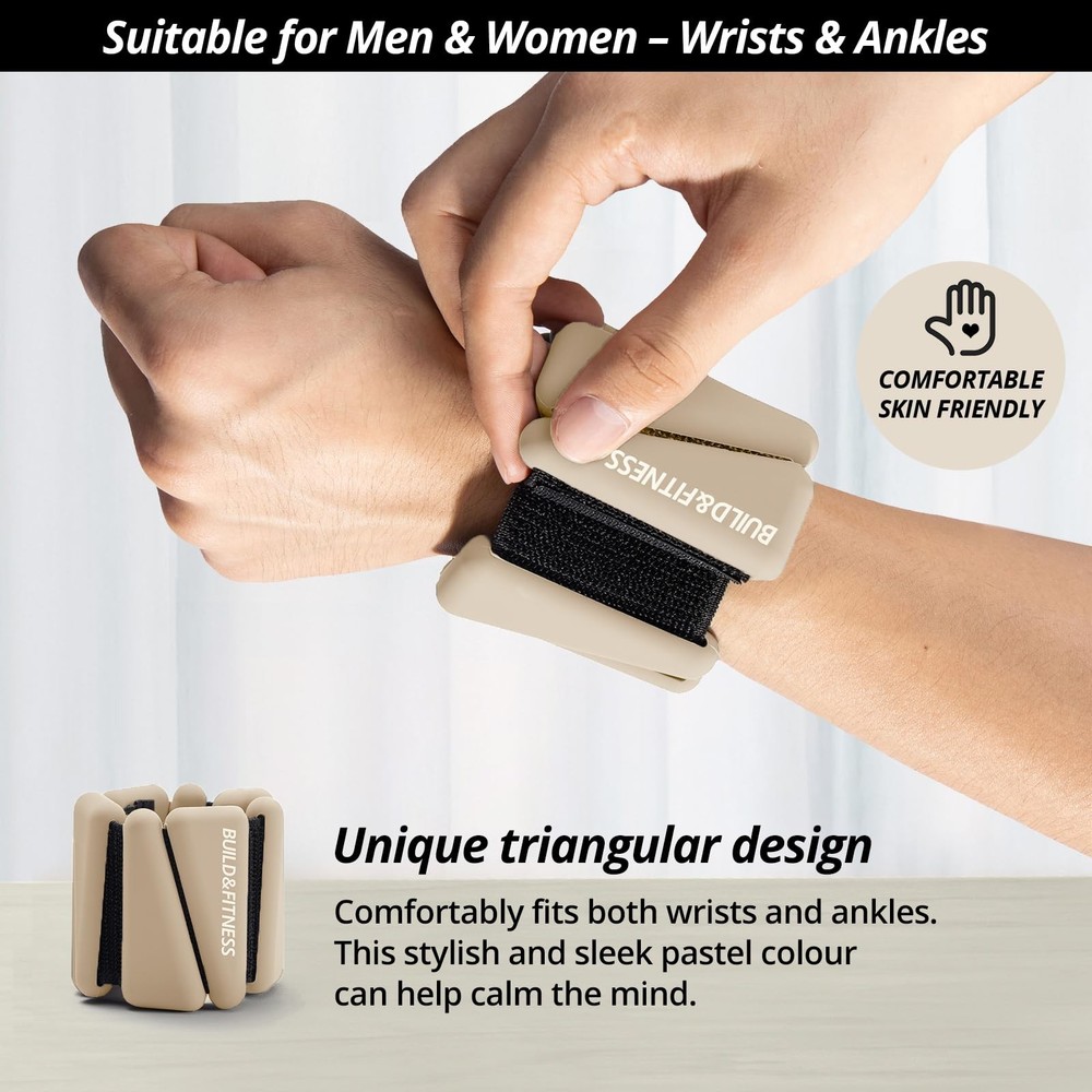 Adjustable Wrist & Ankle Weights Set for Workouts, 1lb or 2lb Each, 4lb Total