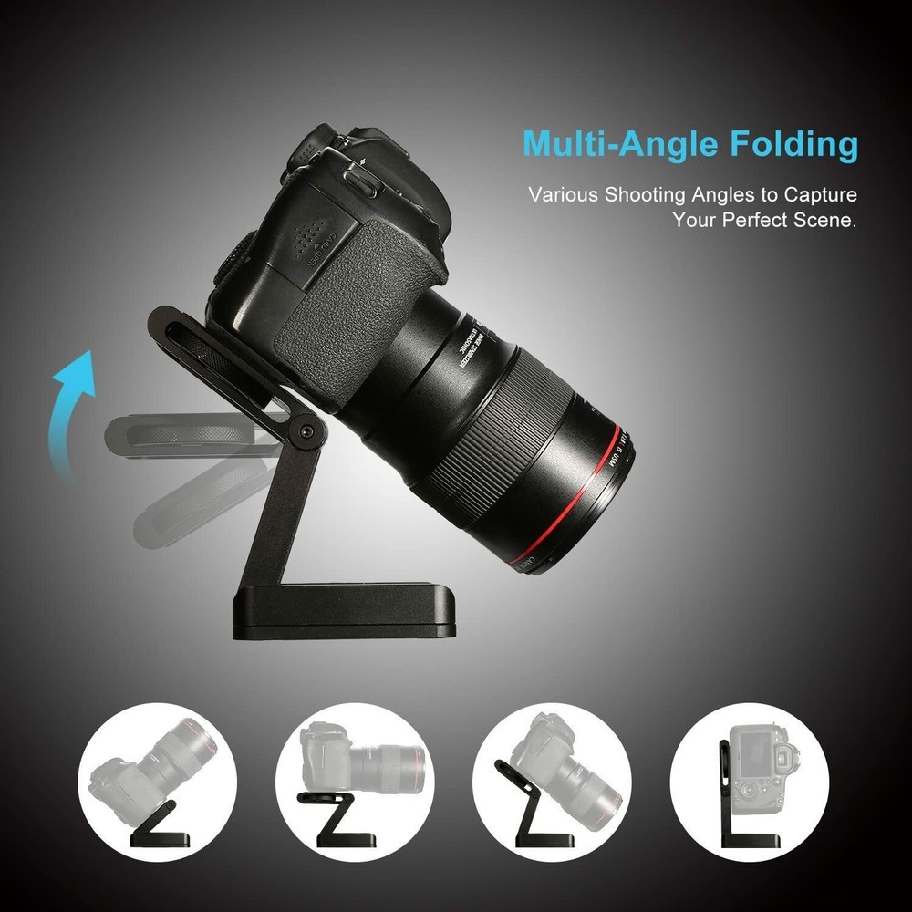 Z Folding Quick Release Plate Stand Vertical Camera Holder Macro Pan Tilt Head