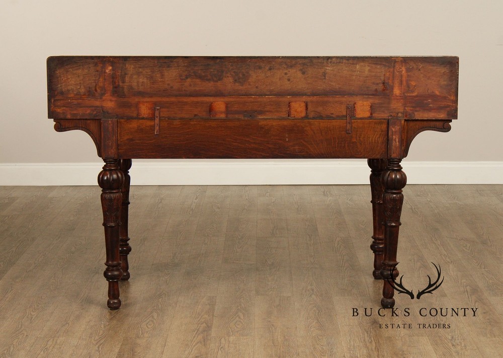 Antique Victorian Carved Oak Server
