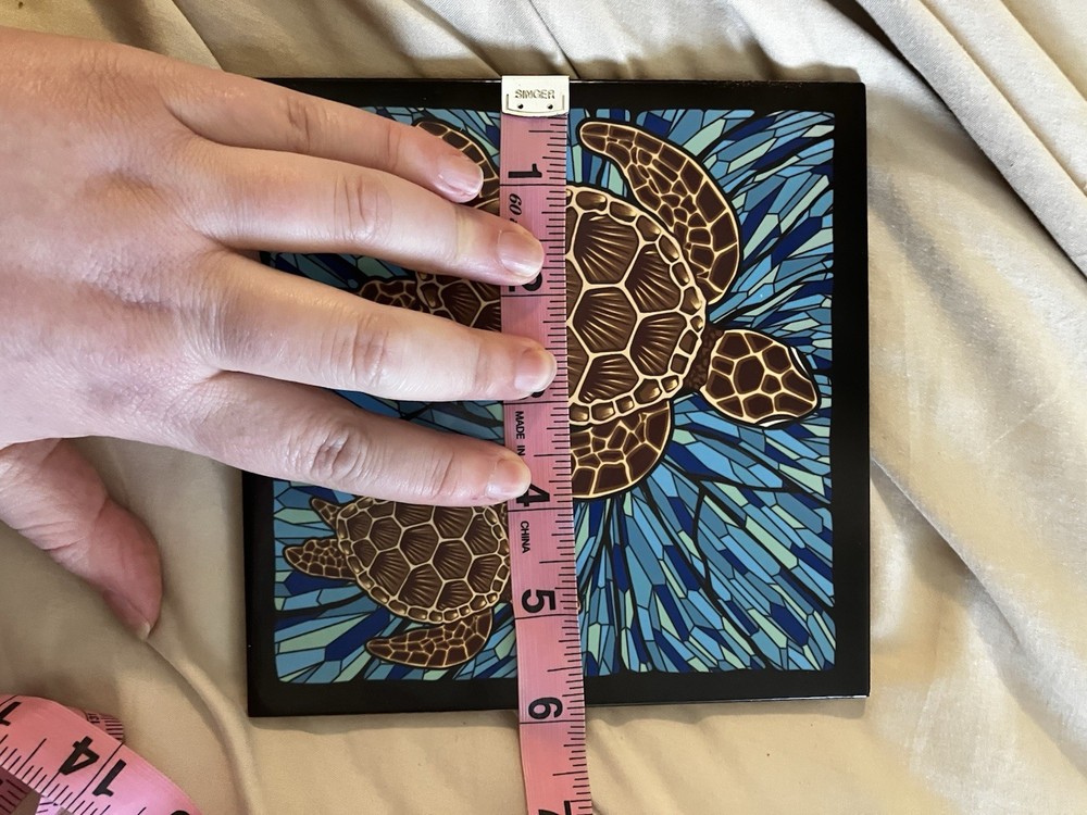 Islander Hawaii Ceramic Tile Trivet Blue Honu Turtle