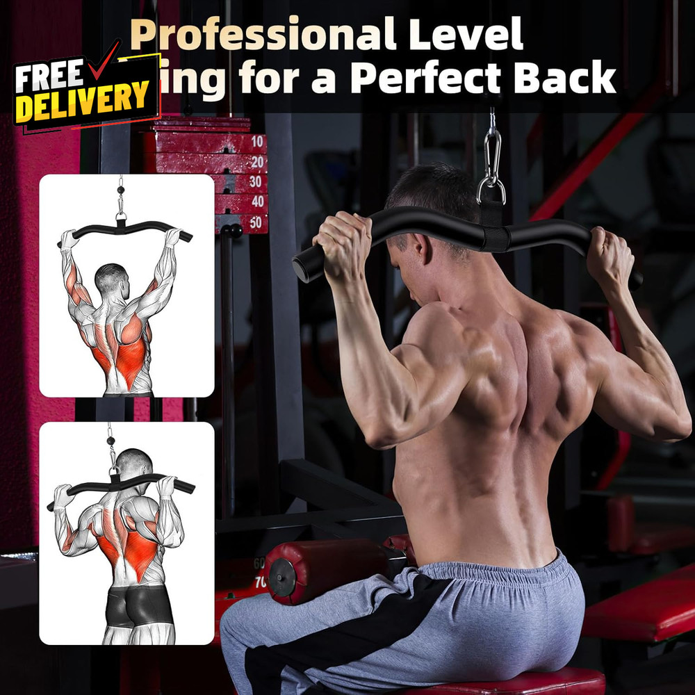 LAT Pulldown Bar Attachments for Pulley Cable Machine Single D-Handle Tricep P..