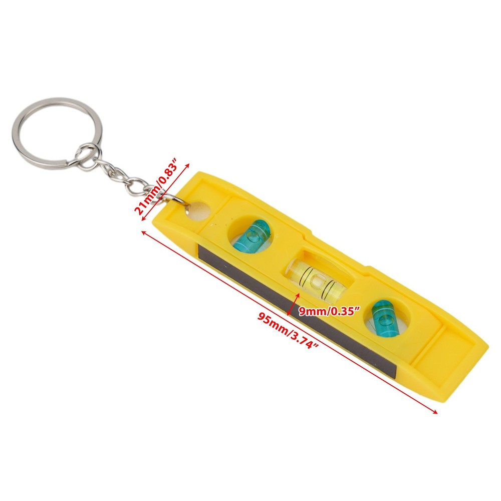 Small Magnetic Level Linear Bubble Level with Keychain for Easy Hanging