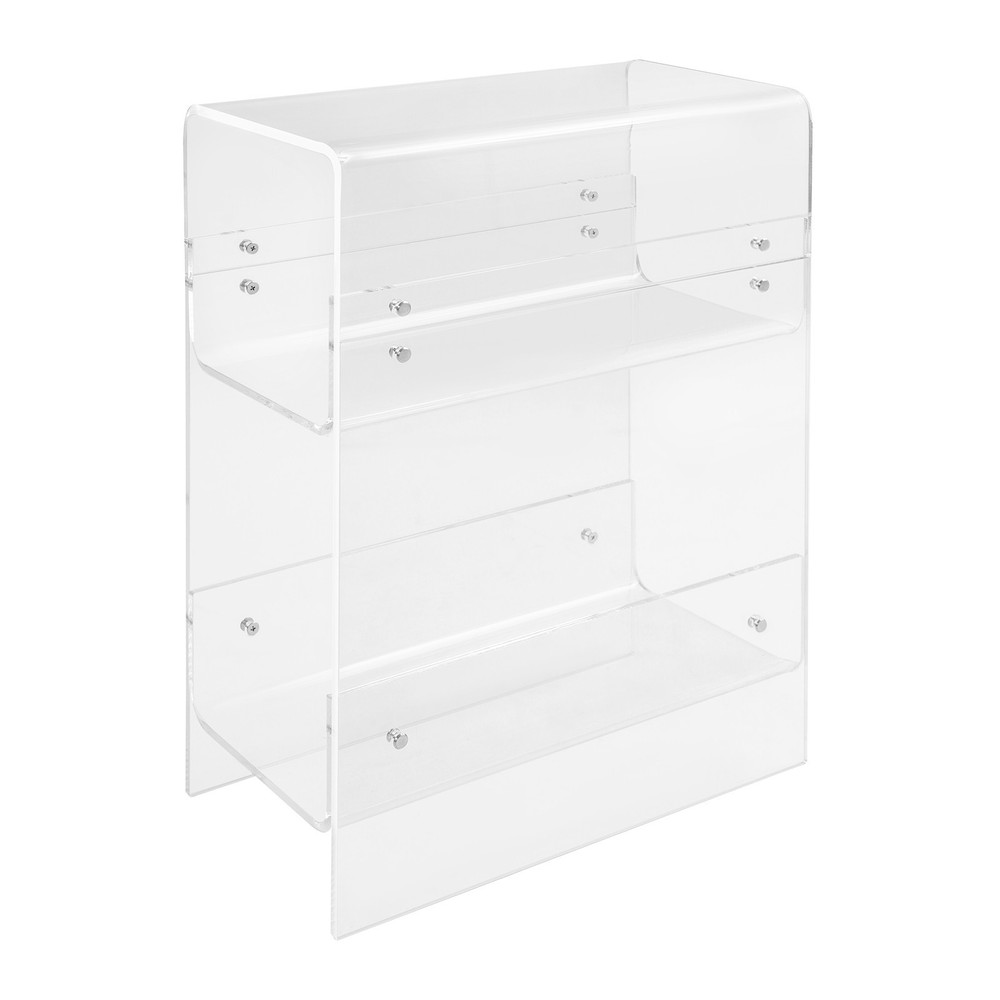 Side Table, Narrow End Table for Small Spaces, 3-tier Clear Acrylic Side Table