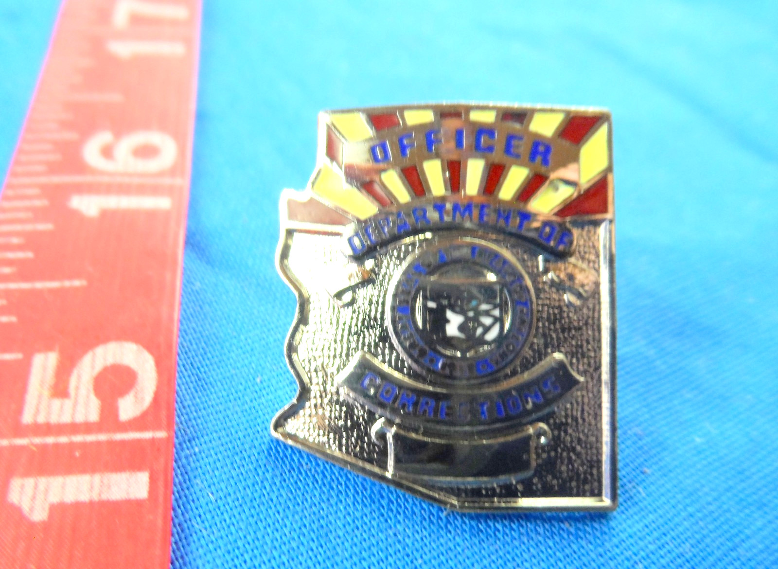 Arizona Department of Corrections Officer Lapel Pin Emblem 1" Silvertone