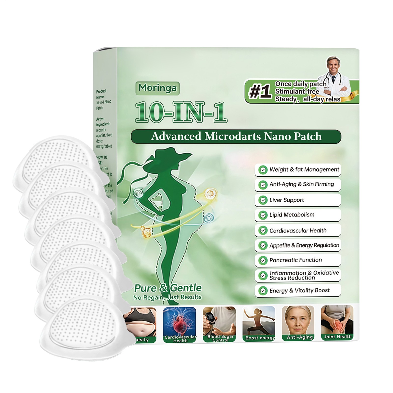 Moringa Berberine x NAD+ 10-in-1 Nano Microneedle Patch