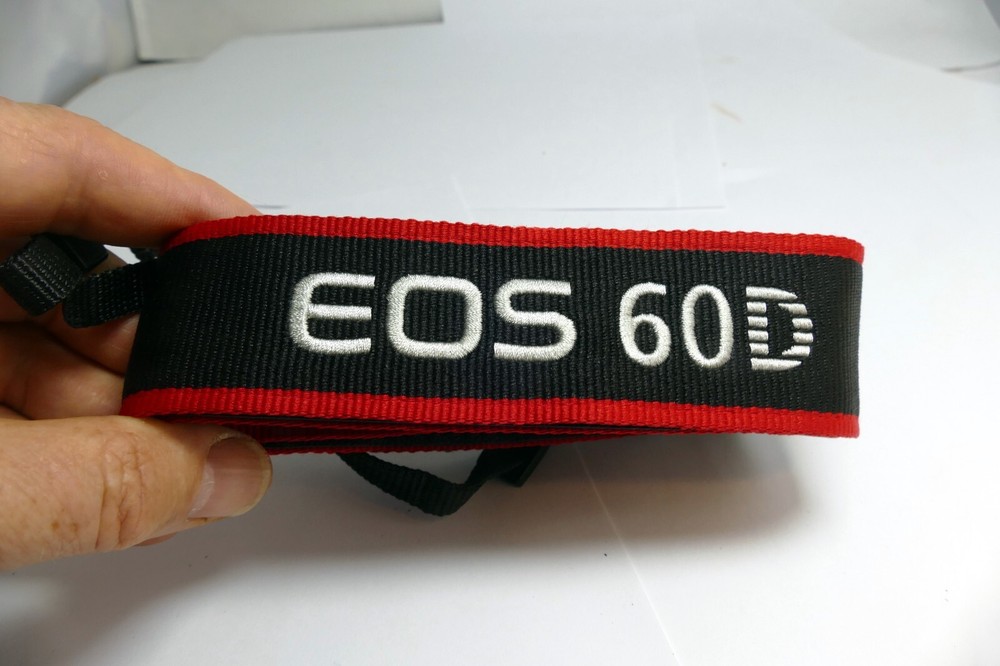 Canon EOS 60D Digital Camera Neck Shoulder Strap Black-Red - Genuine MINT