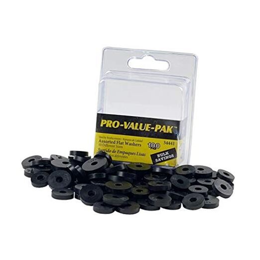 Assorted Flat Washer PRO Set, Black, 100-Piece (34441)