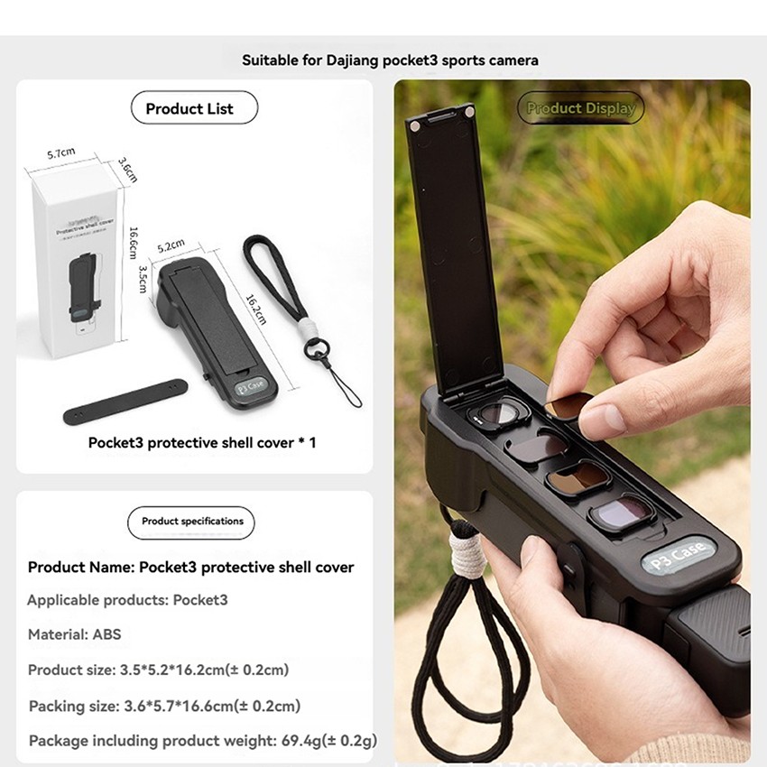 Protective Cover Plate Scratch-Resistant for DJI Pocket 3
