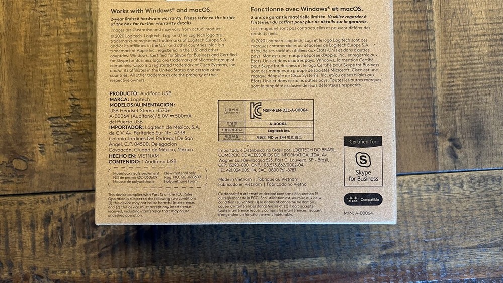 New Logitech USB Headset H570e Stereo - Black