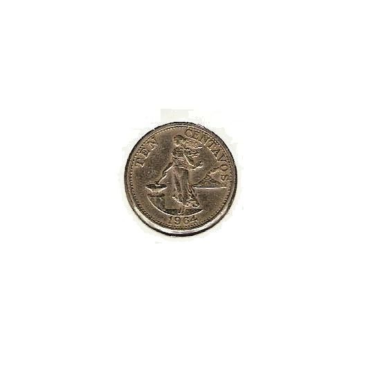 1964 PHILIPPINES Coin 10 CENTAVOS