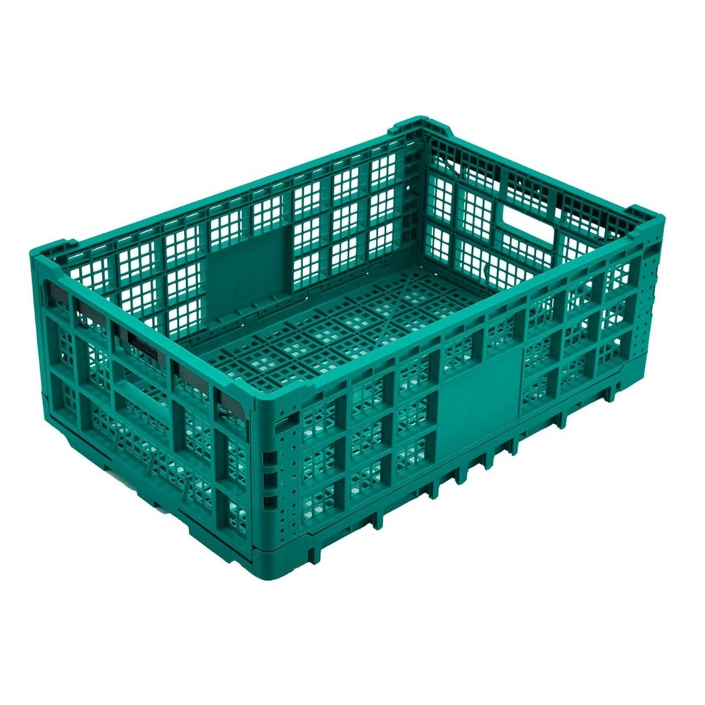 GRAVEE Plastic Folding Storage Crate 52 Litre Stackable Collapsible Foldable