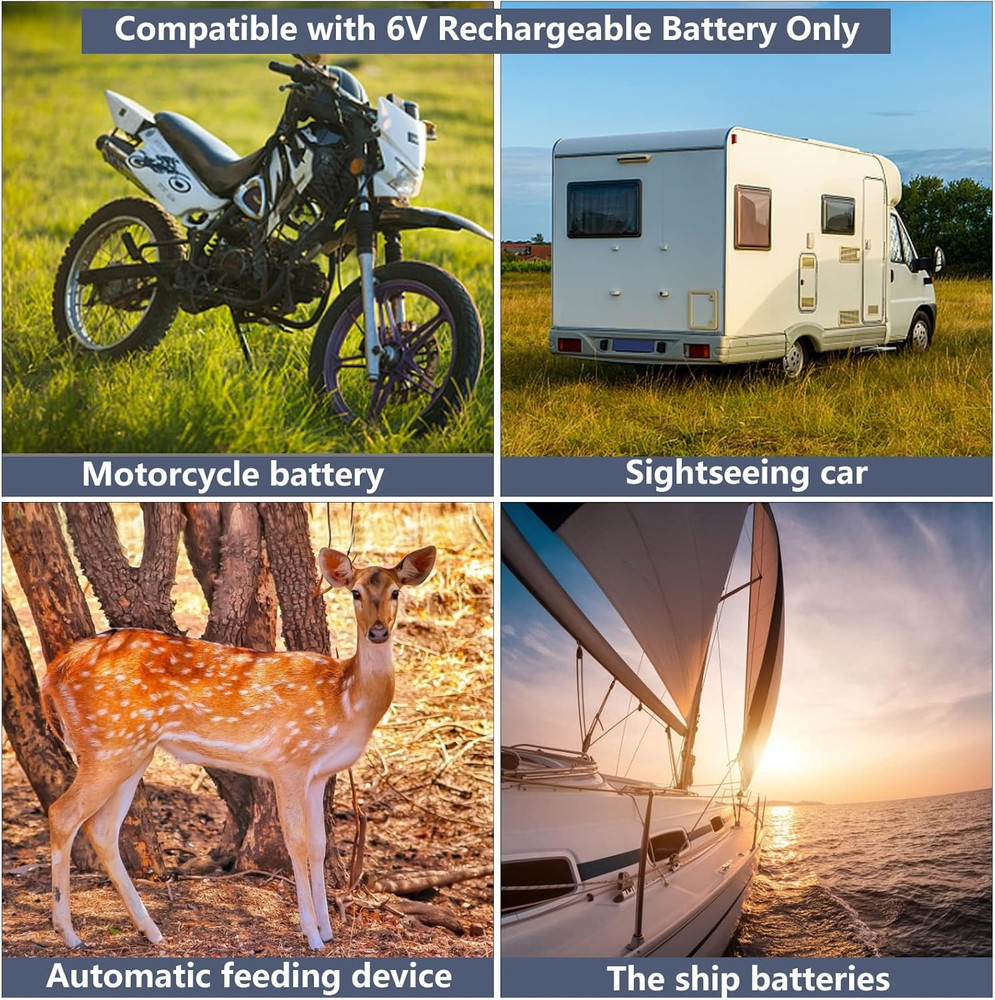 6V Solar Panel for Deer Feeder, Efficient Charger W/Adjustable Mounting Bracket