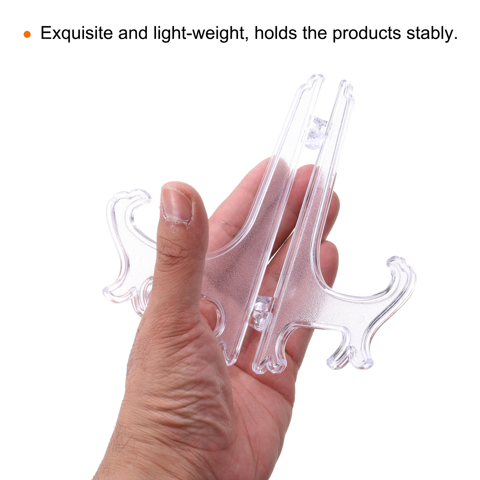 6" Acrylic Plate Stands for Display Plate Holder Transparent 12Pcs