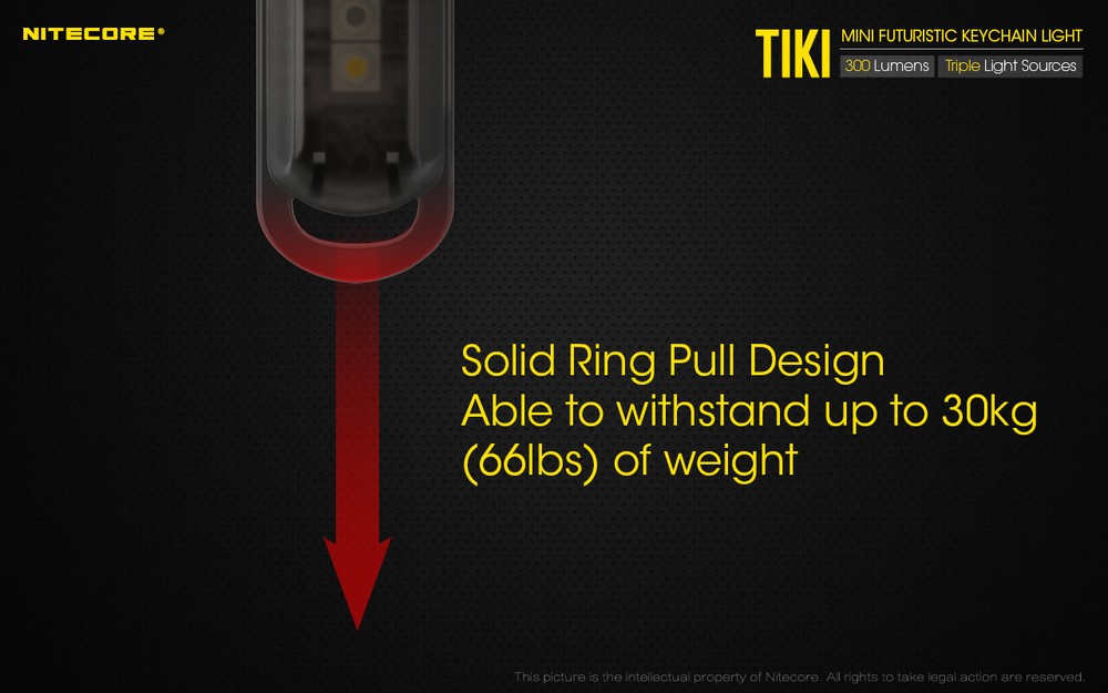 NiteCore TIKI LE Primary OSRAM P8 LED USB Rechargeable Keychain Flashlight Torch